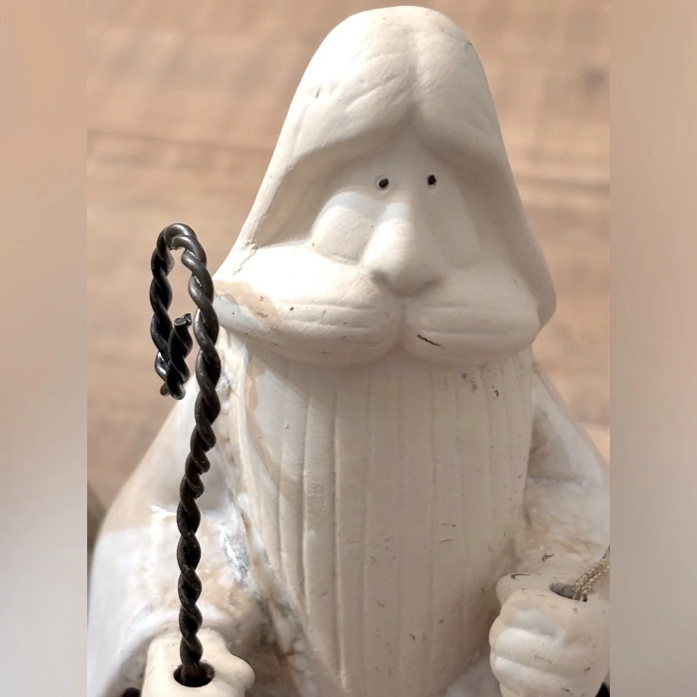 Pottery Nativity Shepard / Wife Figurines. Neutral 8” EUC Stoneware | Iron